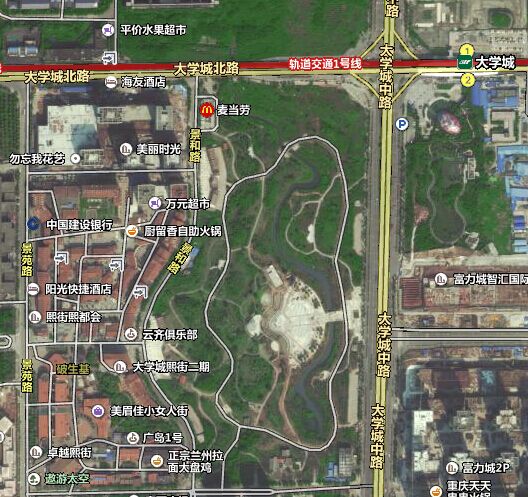 重庆大学城熙街湿地公园