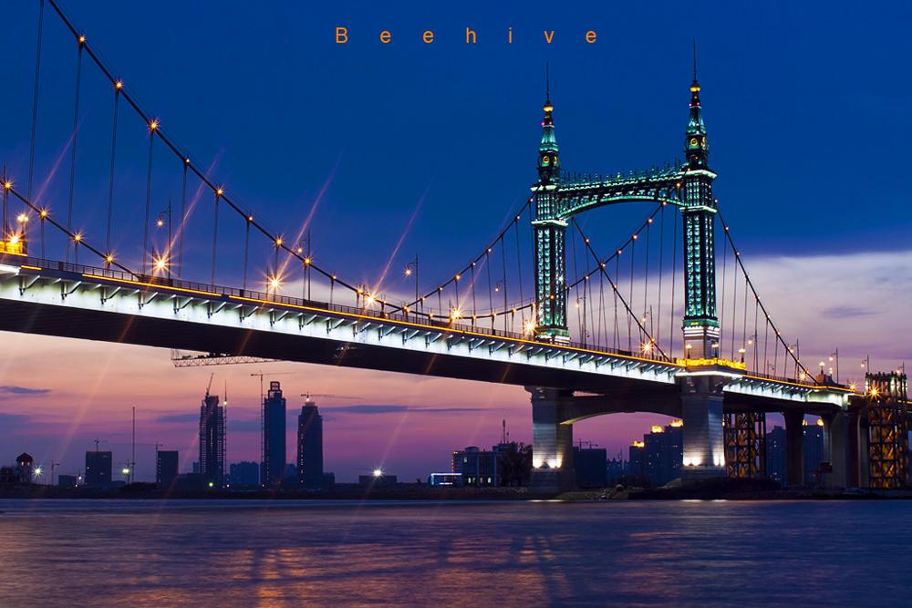 大美道里之夜色下的阳明滩大桥